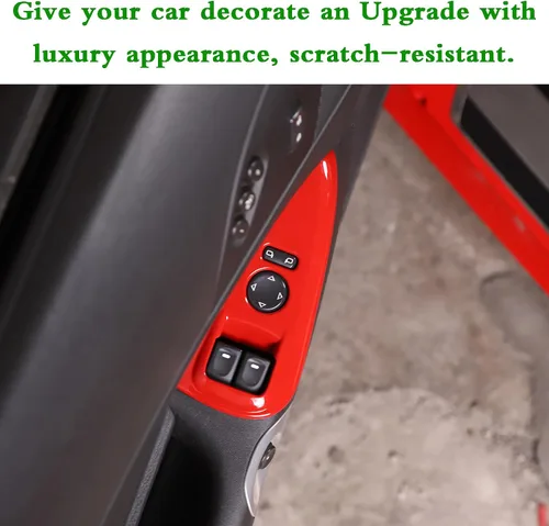 Vista 8 de Cubierta de panel de botón de elevación de vidrio para ventana de automóvil, compatible con Chevrolet Corvette C6 2005-2013, accesorios interiores