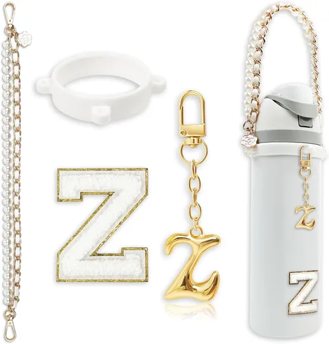 Vista 67 de Letter Handle Strap Accessories with Cute Initial Charm Compatible with Owala Water Bottle 24oz 32oz 40oz Owala Kids