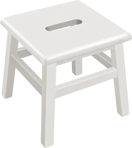 Vista 31 de eHemco Taburete de madera maciza para adultos y niños, 12.25 pulgadas, gris, juego de 2