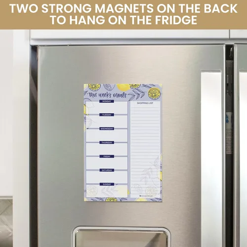 Vista 5 de bloom daily planners - Bloc de notas semanal para planificar las comidas con imanes para el refrigerador, incluye una «Lista de compras