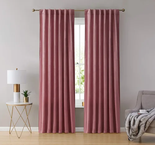 Vista 4 de HLC.ME Lopez - Paneles de cortinas de terciopelo con pestaña trasera y bolsillo para cortinero, para dormitorio y sala de estar, juego de 2 paneles