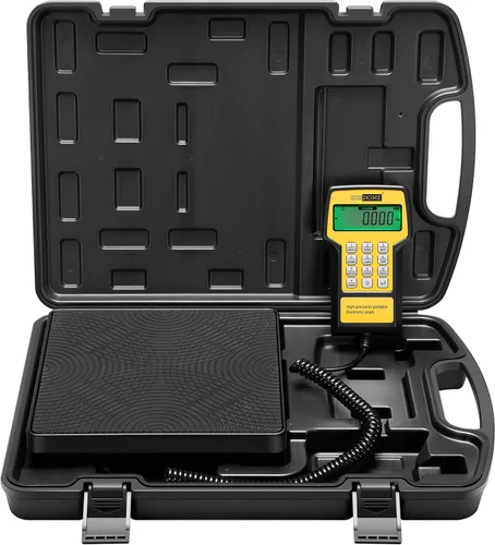 Vista 6 de VIVOHOME Bomba de vacío HVAC de 3/4 HP 7.2CFM y kit de medidor de CA de 4 vías y báscula de carga digital de refrigerante de 220 libras con estuche