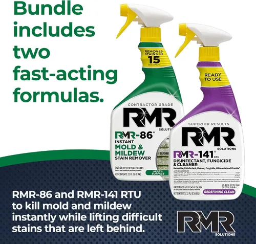 Vista 3 de RMR Brands Paquete de eliminación de moho y manchas de bricolaje, kit completo de eliminación de moho y prevención de moho, aerosol desinfectante