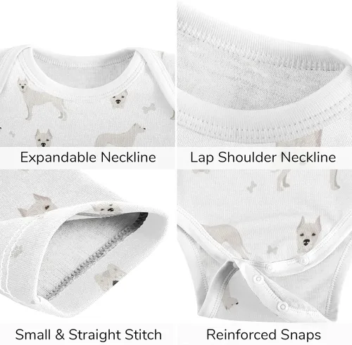 Vista 5 de vvfelixl Conjunto de mamelucos y pantalones para bebé, ropa de bebé de manga larga para niños y niñas de 0 a 24 meses