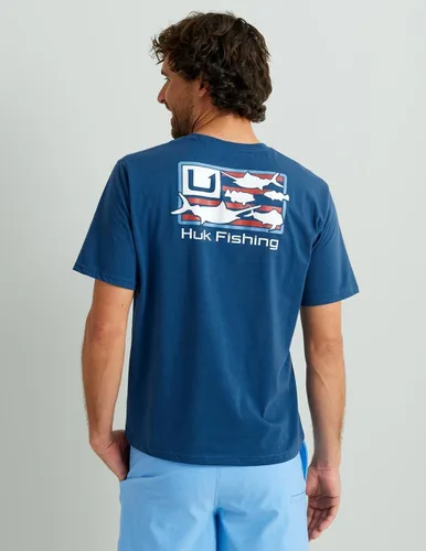 Vista 65 de HUK Mens Fishing Graphic Tee, Performance Short Sleeve, Quick-Dry Bass Bones - Búho nocturno