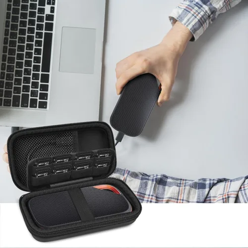 Vista 6 de Funda compatible con SanDisk Extreme PRO SSD portátil con USB4, para unidades de estado sólido SanDisk de 2 TB y 4 TB, tarjetas de memoria