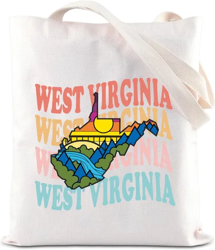 ENSIANTH West Virginia Moving Gift West Virginia Mapa Tote Bag Mountain State Travel Gift West Virginia Girl Trip Gift