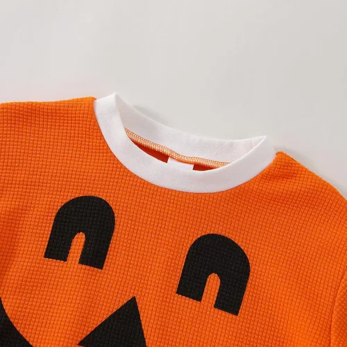 Vista 3 de Saliuentm Sudadera de cuello redondo para bebé niña y niño, de manga larga, suéter de punto gofre de gran tamaño, ropa