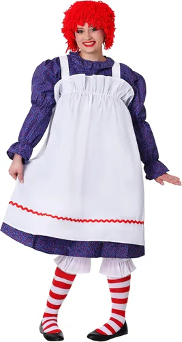 Disfraz de muñeca de trapo clásico de talla grande para mujer