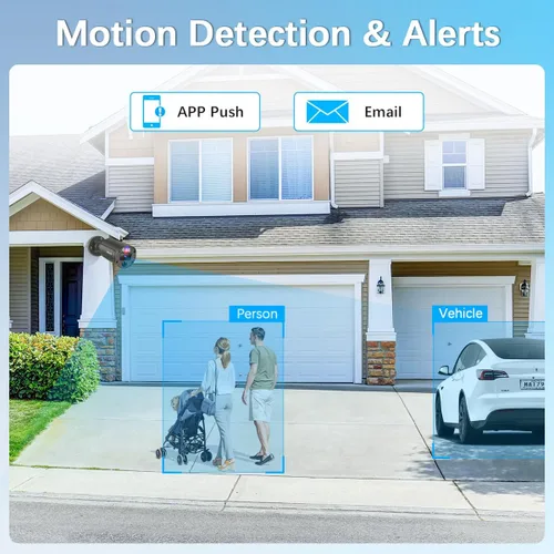 Vista 8 de WEILAILIFE Audio de 2 vías: sistema de cámara de seguridad con cable para exteriores, cámaras con cable para seguridad del hogar, sistemas