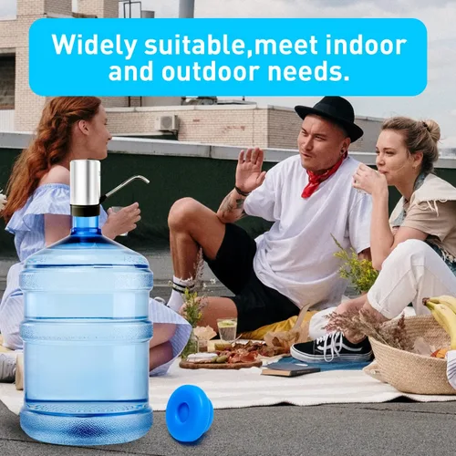 Vista 6 de Tapa reutilizable para jarra de agua de 3 y 5 galones, tapas de botellas de agua para botellas de 2.165 in, tapas de silicona antiderrames