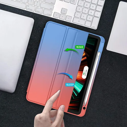 Vista 5 de ZryXal - Nueva funda para iPad Pro de 11 pulgadas 2022/2021 con soporte para lápices, funda inteligente