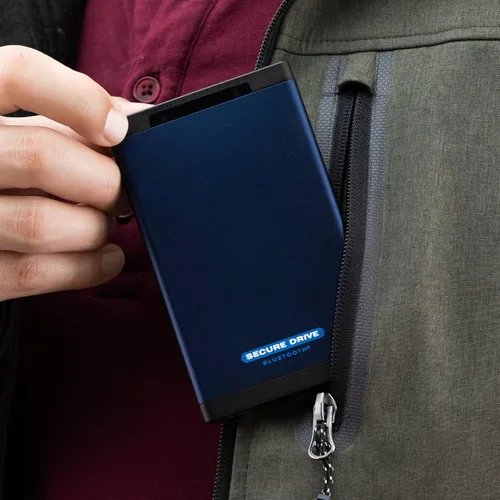 Vista 7 de SecureData SecureDrive BT 250GB SSD Hardware Encriptado USB 3.0 Ext Drive FIPS 140-2 Nivel 3 Desbloqueo a través de la aplicación de teléfono