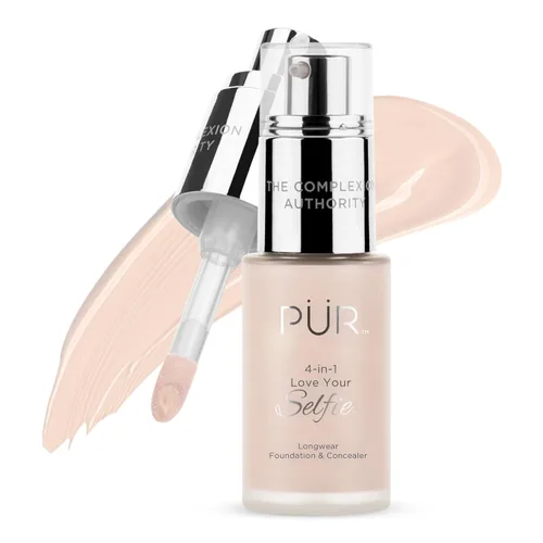 Vista 32 de PÜR MINERALS 4-in-1 Love Your Selfie Foundation & Concealer - Longwear Full Coverage Liquid Makeup Foundation with Hydrating Blend for