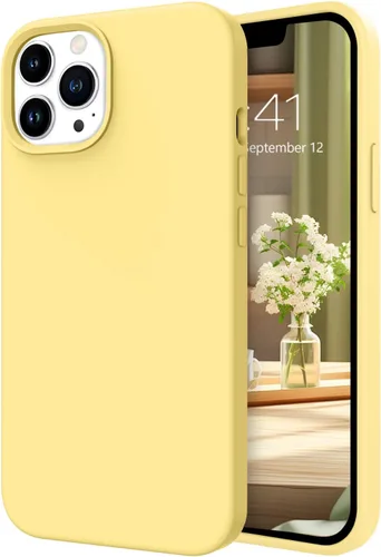 Vista 12 de Telaso Funda para iPhone 13, silicona líquida de goma de gel suave para iPhone 13, funda delgada con forro de microfibra a prueba de golpes, fundas