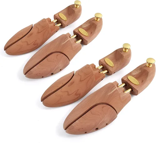 Vista 2 de CONSDAN Cedar Shoe Trees For Men Women USA Grown Cedar Wood, Adjustable Wood Shoe Tree, Crease Protector, 2 Pairs