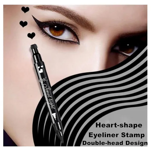 Vista 4 de Sello de delineador líquido negro Go Ho, sello de maquillaje en forma de corazón, regalos en forma de corazón, lápiz delineador impermeable de doble