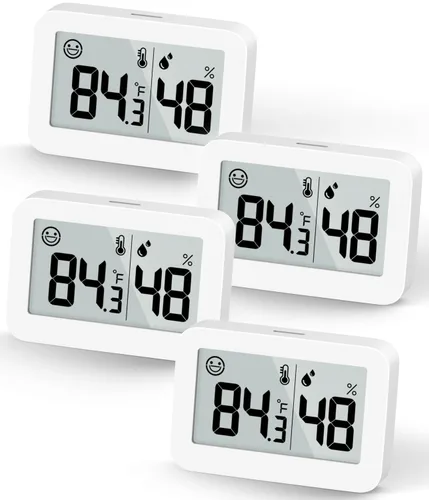 Vista 9 de DOOMAY Mini termómetro higrómetro para interiores, medidor de humedad con interruptor de ℃/℉, medidor de humedad, monitor digital de temperatura