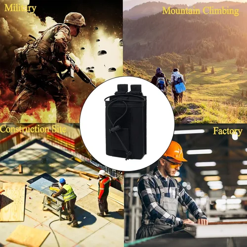 Vista 7 de Bolsa de radio – 1000D Tactical Molle ajustable de dos vías radios soporte bolsa para walkie talkies