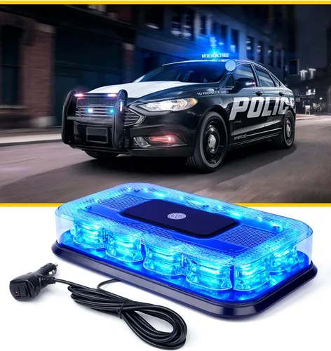 Vista 12 de LUMENIX - Mini barra de luz estroboscópica LED de 12 pulgadas para techo, 72 LED, montaje magnético, luces de advertencia intermitentes