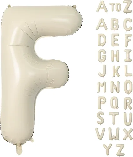 Vista 10 de Biapian Globo de papel de aluminio gigante crema A de 40 pulgadas, globos grandes A de aluminio con helio para cumpleaños, baby shower, boda
