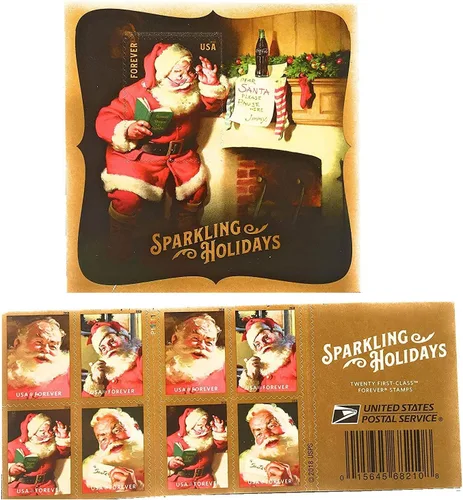 Vista 4 de Sellos Sparkling Holidays Forever 2018 (1 regular + 1 hoja de recuerdo)