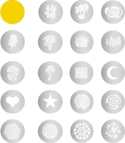 Vista 3 de WELLMAKING G-30 19pcs Gobos para Snoot, montaje de proyector de proyección con geles de colores azules/filtro..