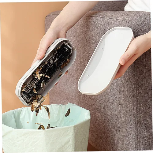 Vista 3 de Barredoras de alfombras, barredora de migas 2 unids de mano rodante ergonómico de cerdas de PP cepillo de migas de cáscara de nuez de cepillo