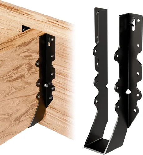 Vista 10 de 10 piezas de bridas para huracanes negras resistentes para vigas, correas para techos de huracanes de calibre 13, espesor de 2.2mm, ajustables