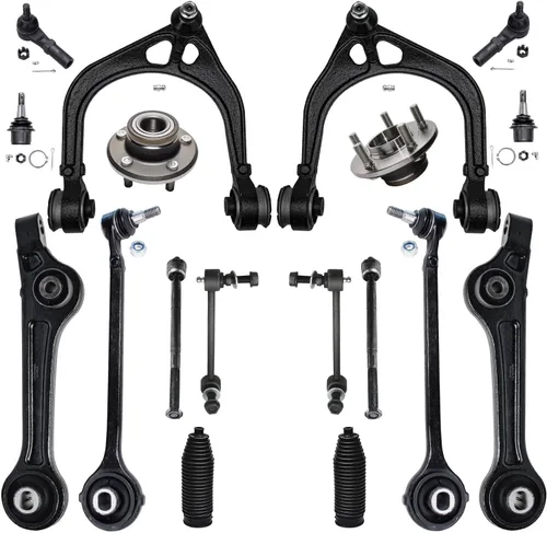 Vista 69 de Detroit Axle - Kit de suspensión de 14 piezas para Jeep Liberty 2006-2007, 2 cubos de rodamiento de ruedas, 2 brazos de control superior, 2 rótulas