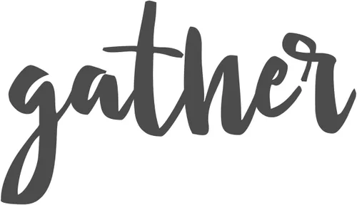 "Gather" Sign Wall Art Decal - Cursive Large Living Room Wall Décor Sticker - Family and Friends Themed Home Wall Decoration - Perfect for Living