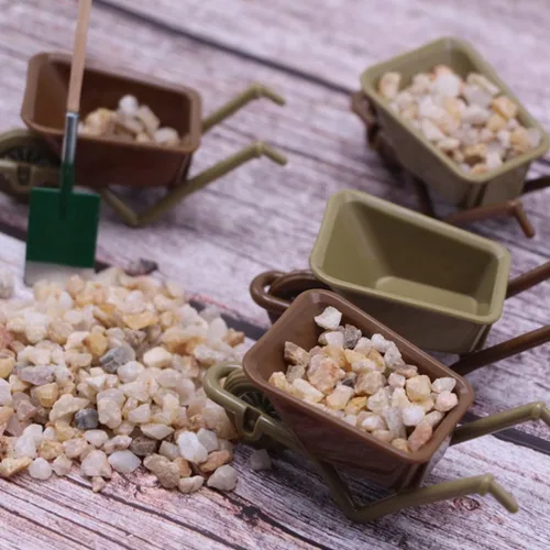 Vista 2 de Zerodeko Mini carretilla modelo 3.54x1.57x1.57in para mini casa accesorios micro paisaje decoración casa de muñecas exhibición