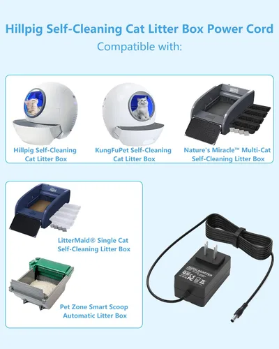 Vista 2 de Cable de alimentación de 12 V para LitterMaid LM680C LM980 P-70016, repuesto para caja de arena para gatos autolimpiante automática autolimpiante