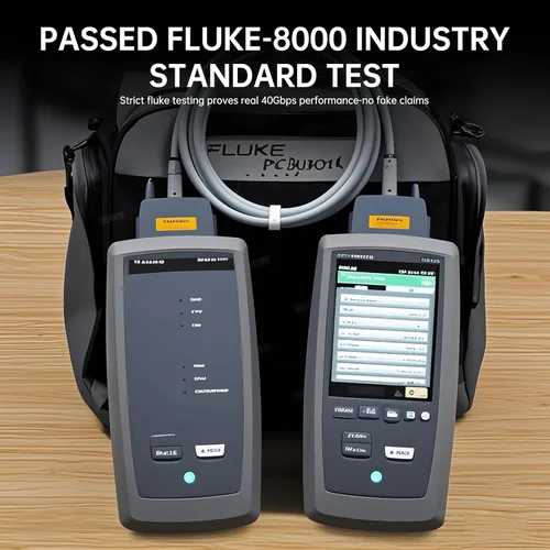 Vista 6 de Cable Ethernet Cat8 de 6.6 pies a 40 Gbps 2000 MHz SFTP blindado, cable de conexión resistente 22AWG para juegos, enrutador, servidor, compatible