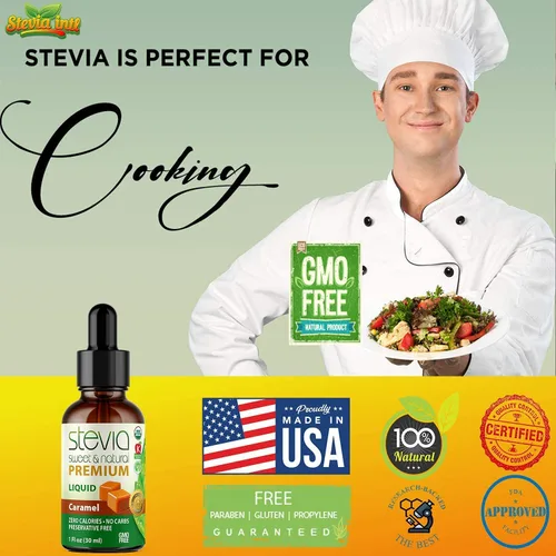 Vista 8 de Stevia Intl - Sabor a caramelo, edulcorante líquido orgánico de stevia, el mejor sustituto del azúcar, extracto 100% puro, naturalmente dulce, sin