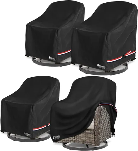 Vista 14 de Bitubi Funda impermeable para sofá de patio, funda de sofá resistente de 3 plazas para exteriores, tamaño de hasta 76 pulgadas de ancho x 32.5