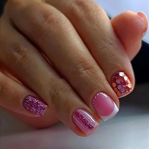 Vista 10 de Uñas postizas cuadradas cortas, acrílicas artificiales con diseño de flores onduladas azules, cobertura completa, reutilizables, estilo ataúd