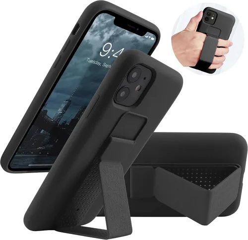 Vista 150 de Funda de silicona con soporte de LAUDTEC compatible con iPhone 7/8/SE, soporte de metal con soporte de pie vertical y horizontal, cubierta flexible