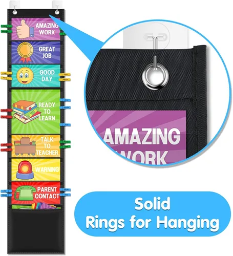 Vista 5 de Tabla de clip de comportamiento estudiantil para gestión de aulas para niños de recompensas de bolsillo