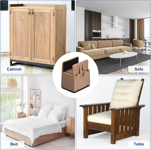 Vista 22 de uxcell Elevadores de cama de 2 pulgadas con abrazadera de tornillo ajustable, 4 elevadores de muebles para cama, escritorio, sofá, mesa, apto