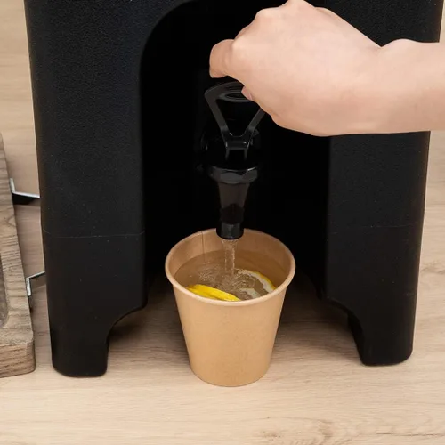 Vista 6 de Restaurantware Cater Tek 5 Gallon Beverage Dispenser 1 Insulated Drink Dispenser - Built-In Handles For Hot and Cold Drinks Black Plastic Beverage