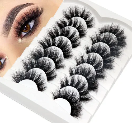 Vista 8 de Losha Lashes Pestañas Postizas Wispy 7 Pares de Pestañas Naturales de Ojo de Gato Kit con Pegamento para Pestañas y Pinzas para Pestañas Pestañas