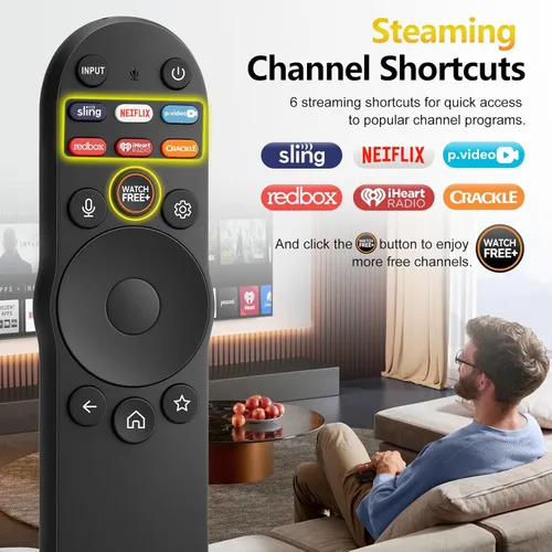 Vista 6 de Reemplazo para VIZIO-Smart-TV-Remote - XRT270 Control de voz universal para VIZIO SmartCast D/P/M/V-Series FHD 4K Quantum Pro TVs