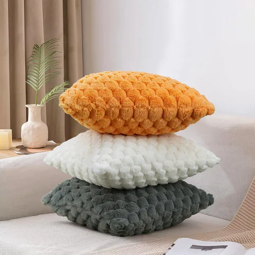 Vista 2 de Merrycolor Juego de 2 fundas de almohada de piel sintética de 18 x 18 pulgadas, fundas de almohada suaves y esponjosas de color gris, fundas