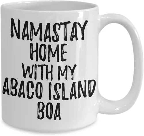 Vista 2 de Abaco Island Boa Mug Namastay Home With My Today Funny Gift Idea Pet Lover Zen Coffee Tea Cup Large 15 oz