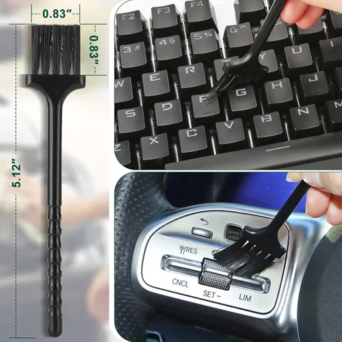 Vista 8 de Fitosy Kit de cepillo de limpieza de polvo para interior de coche, putty de silicona suave para ventilaciones del salpicadero, cepillos de detalle