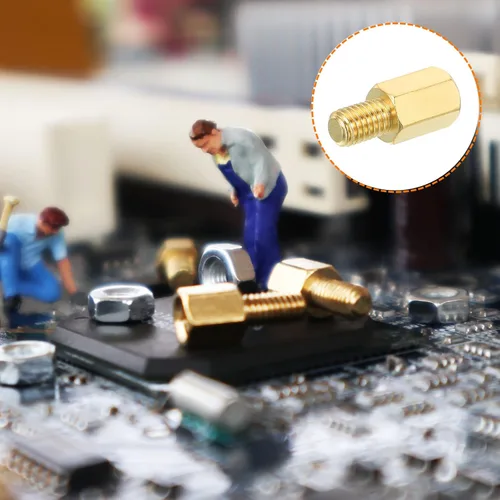 Vista 6 de PATIKIL Tornillos de separación M2 M2.5 M3 M4 M5 Paquete de 50 separadores hexagonales de latón para placas base, cajas de computadoras, placas