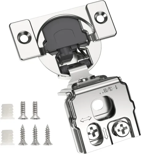 Vista 11 de Chibery Paquete de 10 bisagras ocultas de cierre suave 3D superpuestas de 1 pulgada para puerta de marco facial, bisagras de cierre automático