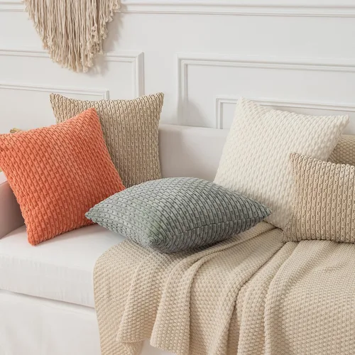 Vista 287 de Kevin Textile - Juego de 2 fundas de almohada decorativas de pana suave, estilo bohemio, a rayas, decoración del hogar para sofá, cama, sofá y sala