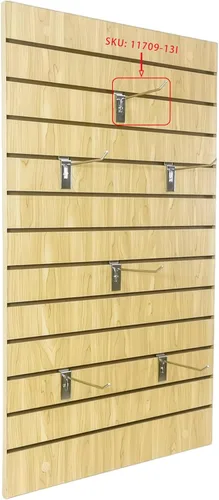 Vista 6 de FixtureDisplays Panel de madera de arce Slatwall Panel de exhibición de tienda al por menor Organizador de herramientas 24X40" 11709-1-NEW-NF